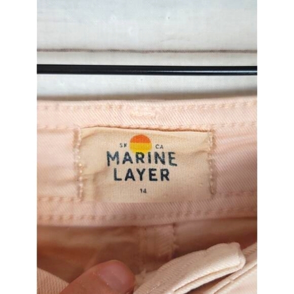 MARINE LAYER BRIDGET SLIM WIDE LEG CROP PANTS IN PEACH WHIP, SZ 14 - Picture 7 of 16